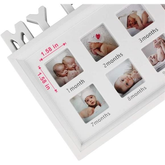 My First Year Frame Baby Picture Keepsake Frame for Photo Memories, White - Picture 2 of 7
